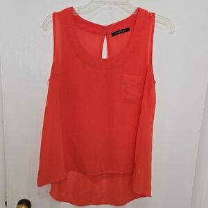 Forever 21 Vibrant Orange Sleeveless Blouse
